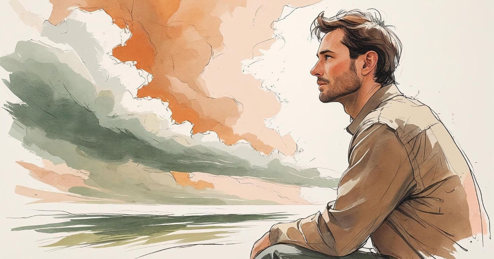 uomo guarda verso il cielo