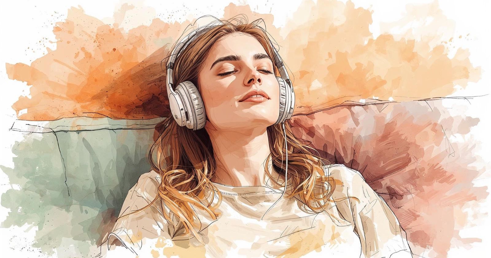 donna ascolta musica meditativa