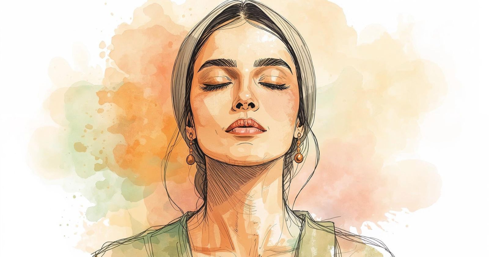 primo piano di una donna che respira intensamente