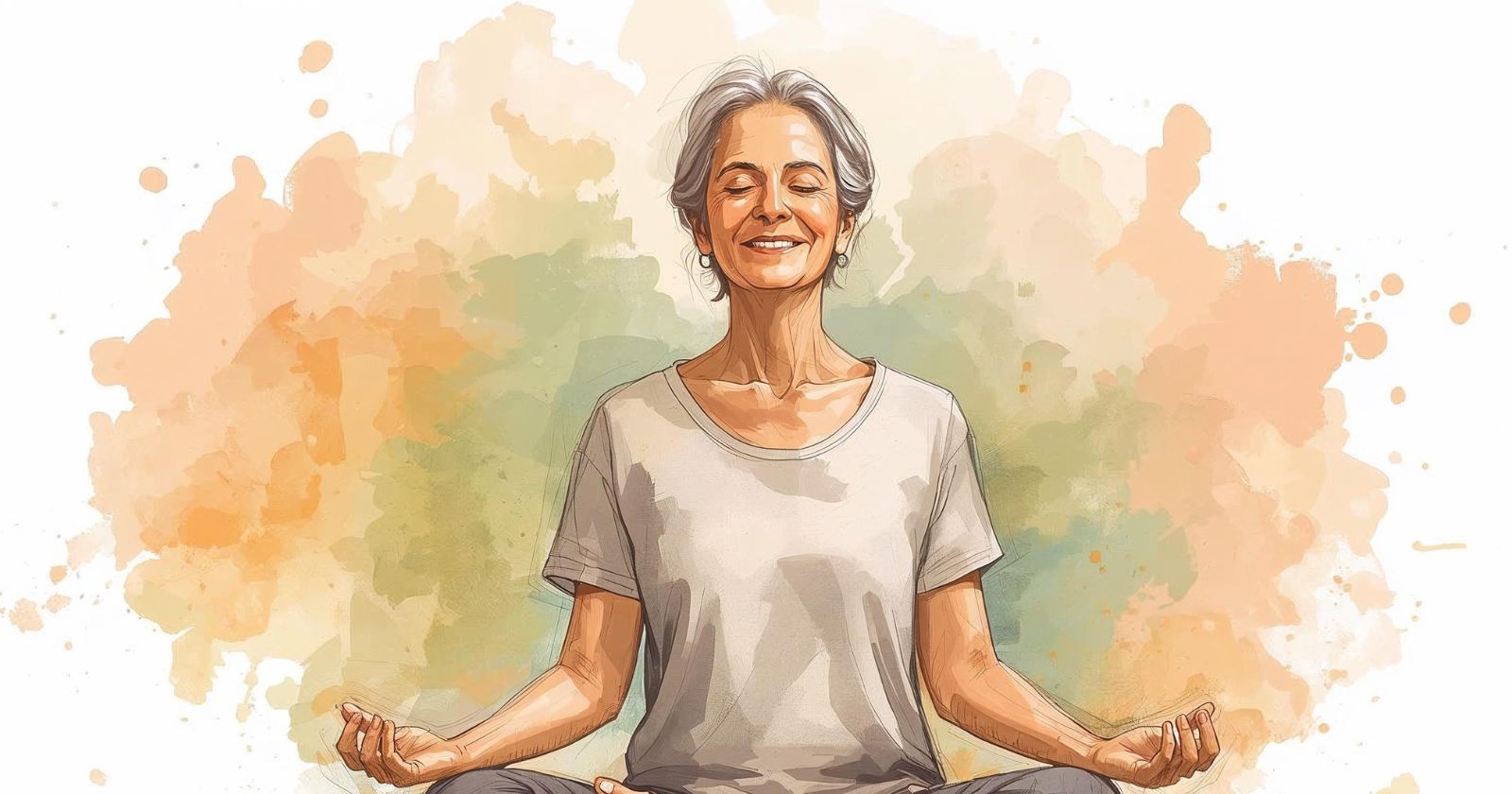 donna di mezza età medita