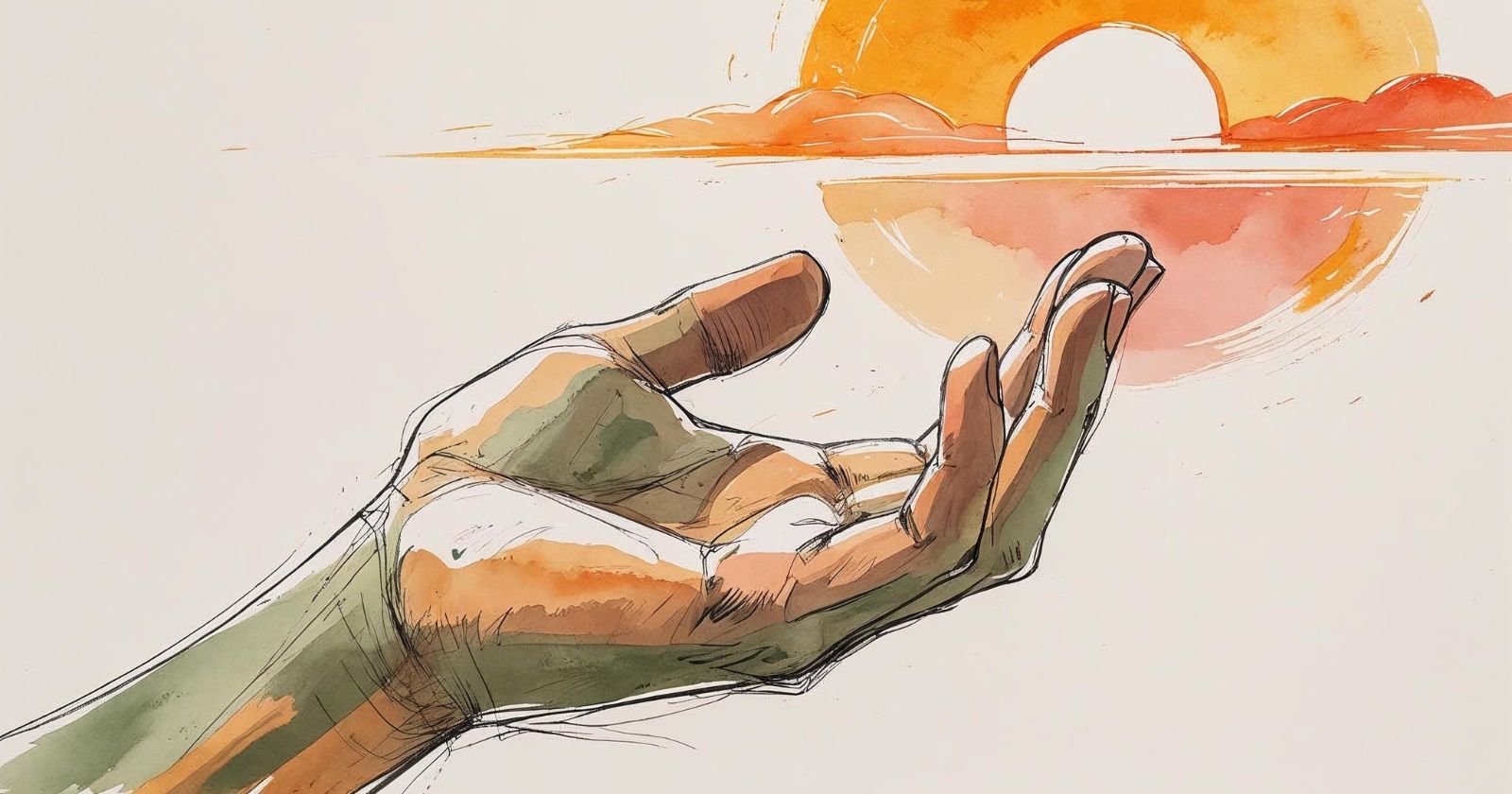 mano rivolta verso il sole