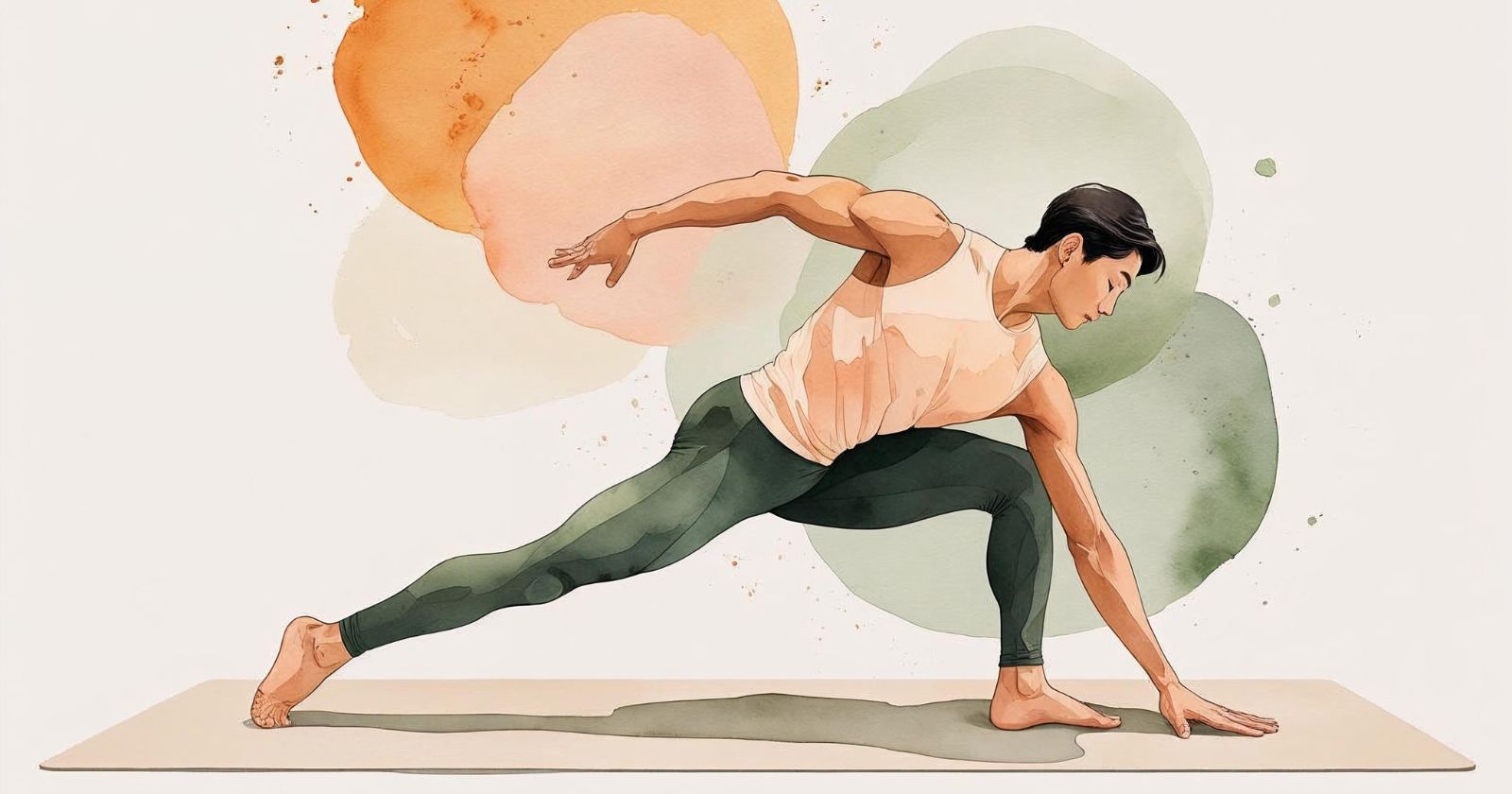 uomo fa pilates su un tappetino