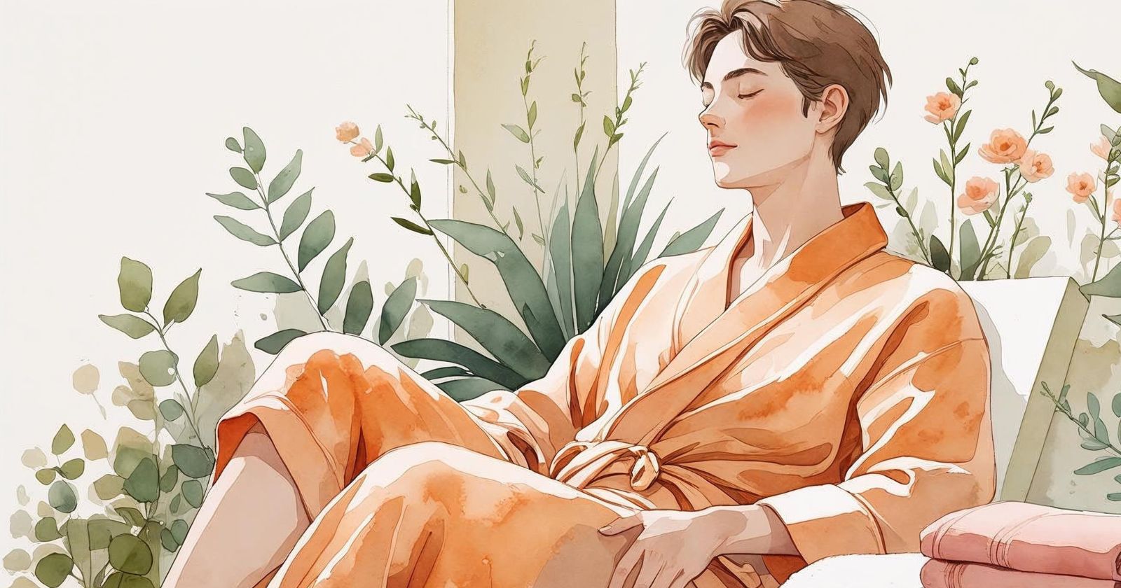 uomo si rilassa in una spa