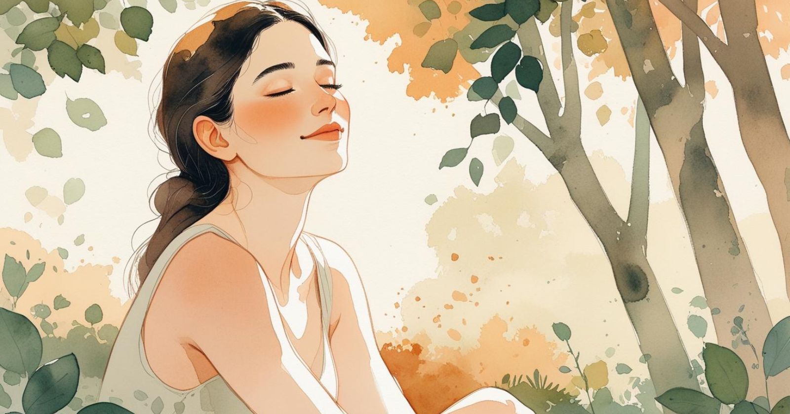 donna sorridente in un parco