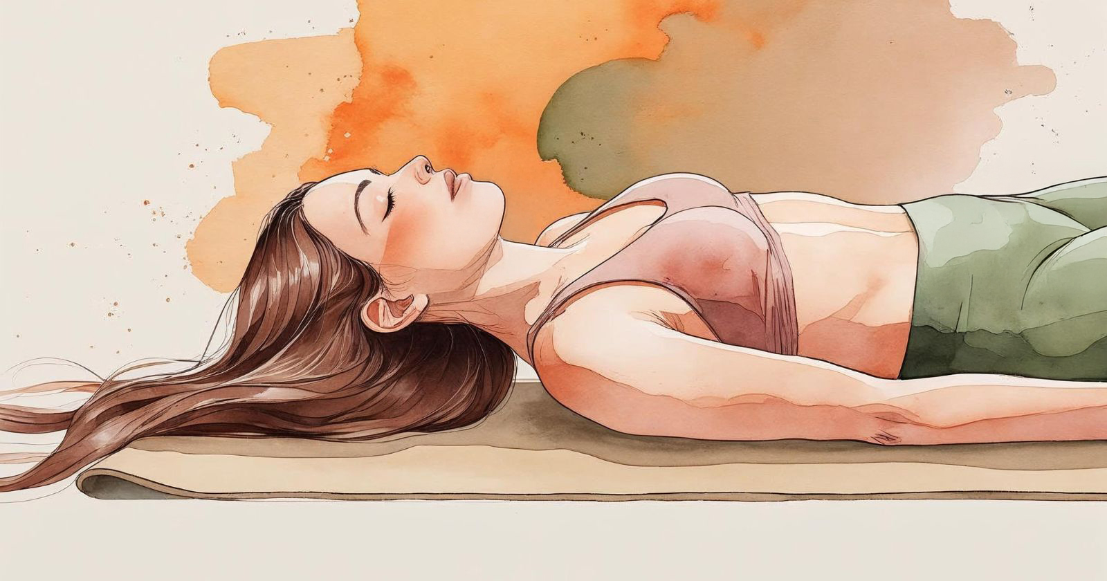 donna sdraiata su un tappetino in yoga nidra