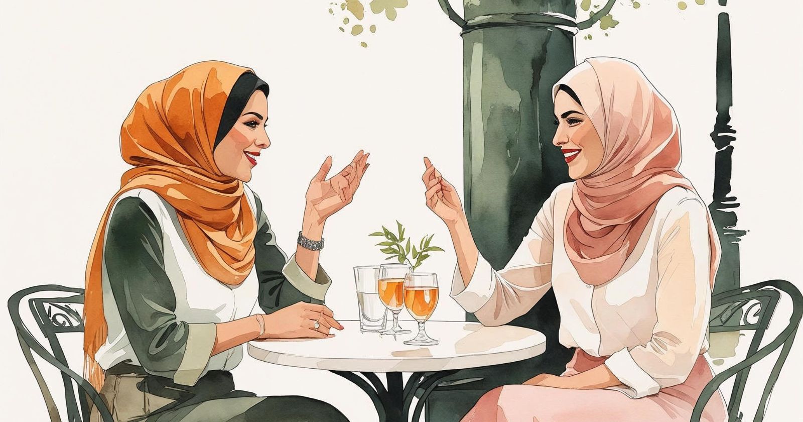 due amiche sedute a un tavolino di un bar parlando tra loro