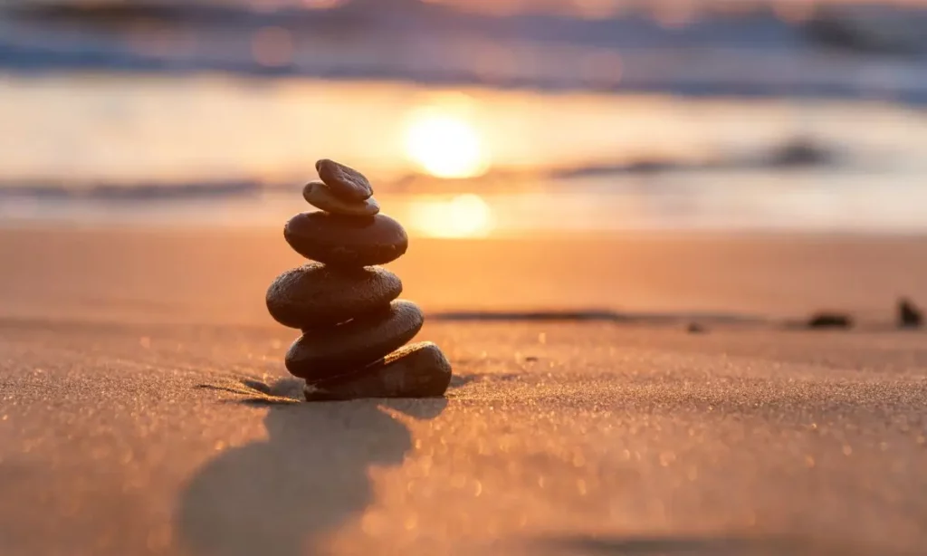 pietre impilate sulla spiaggia