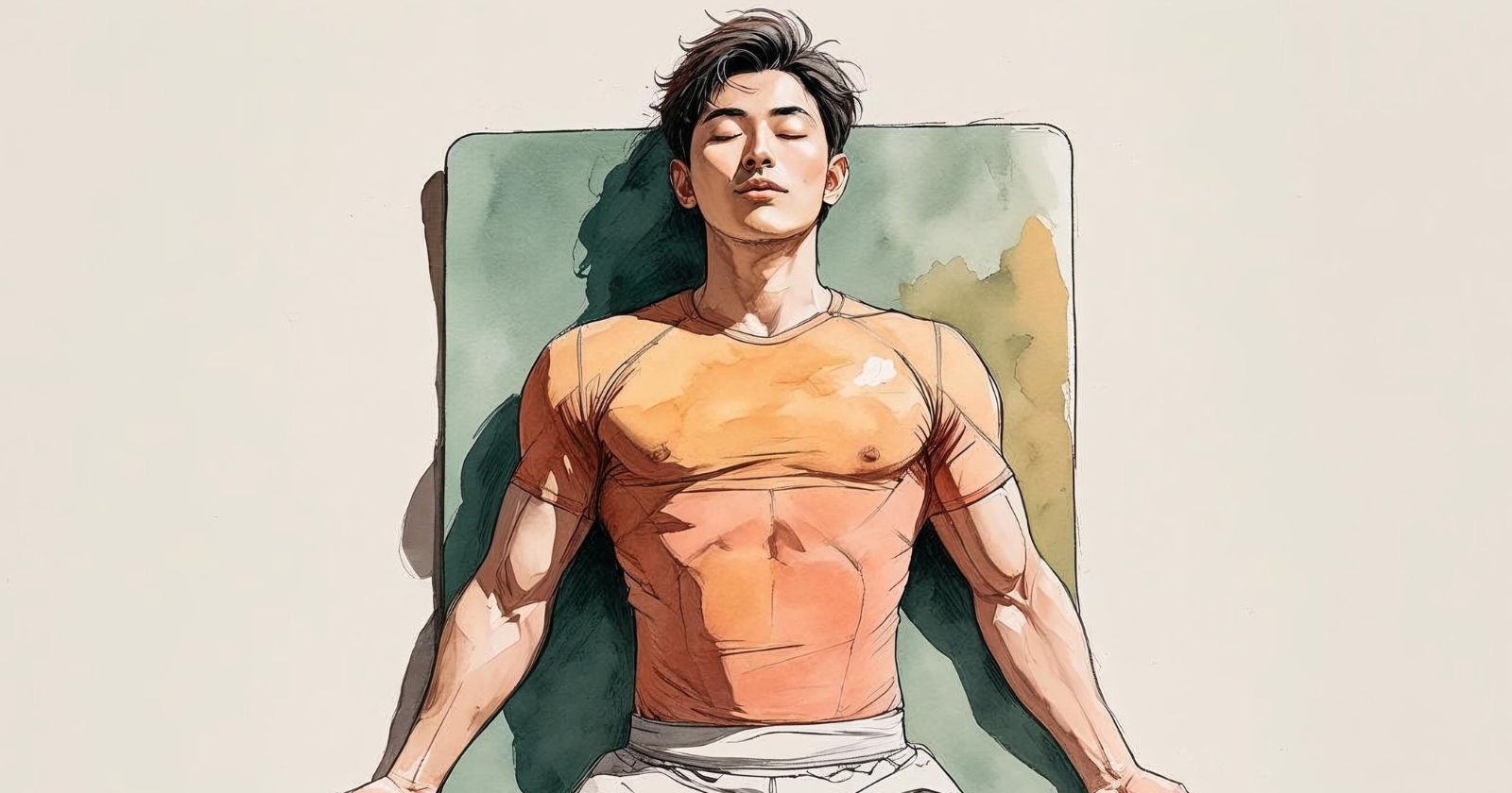 uomo sdraiato su un tappetino yoga