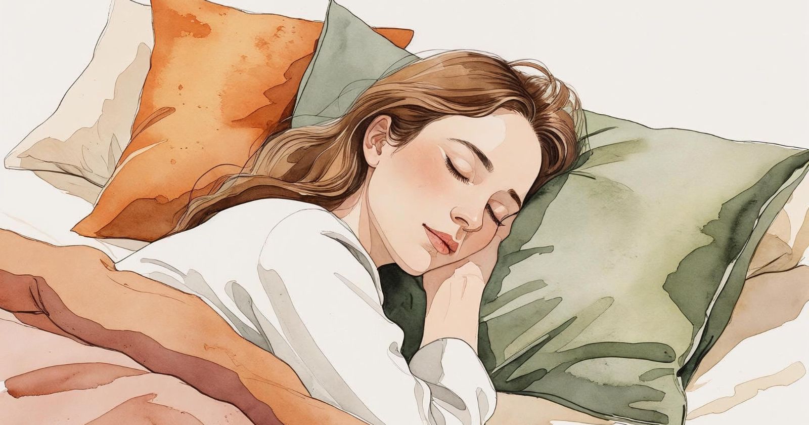 donna dorme di lato nel suo letto