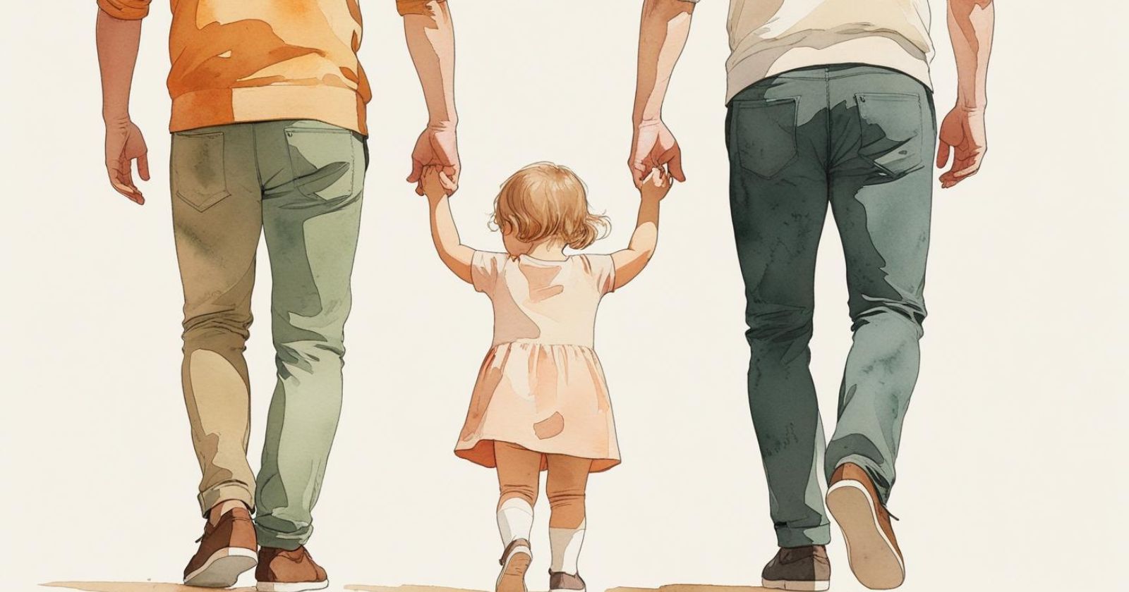 genitori con una bambina per mano