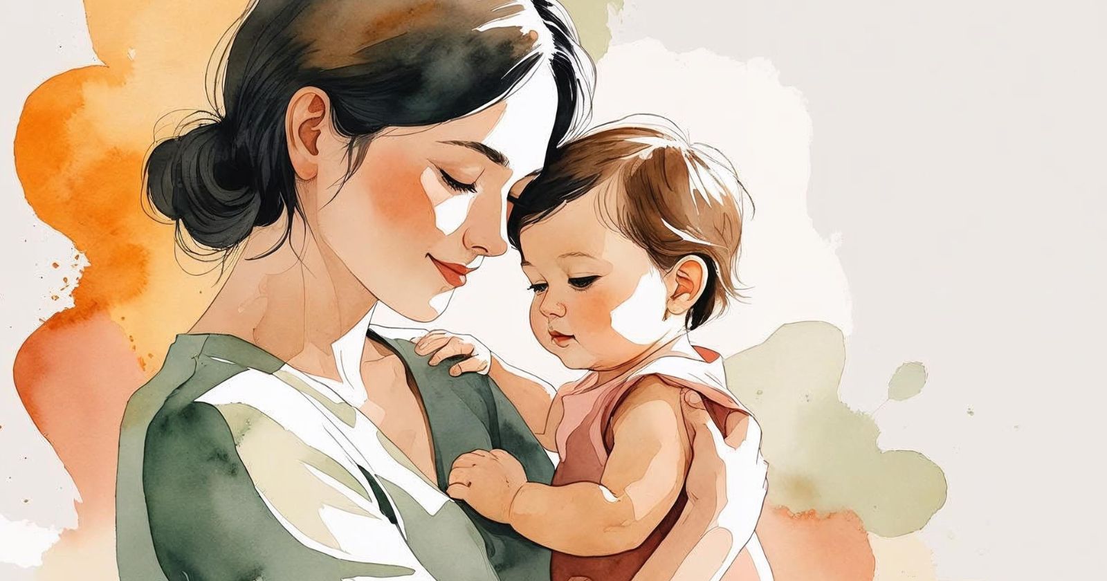 una donna tiene in braccio un bambino