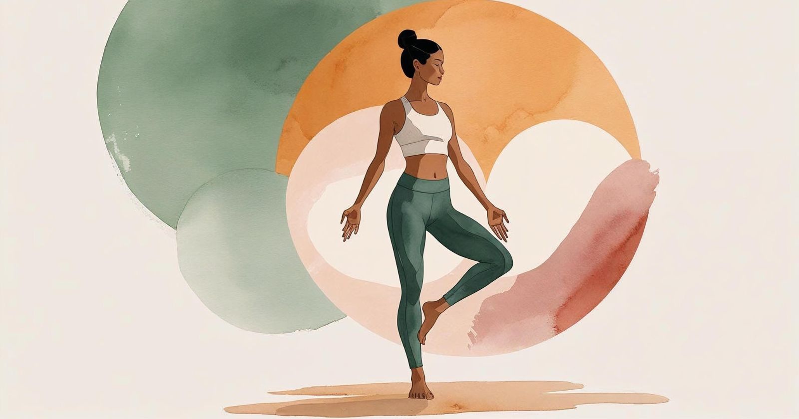 donna in equilibrio su una gamba