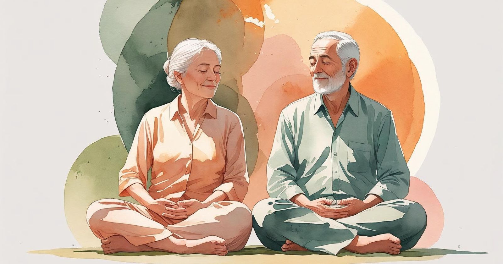 coppia di anziani che meditano