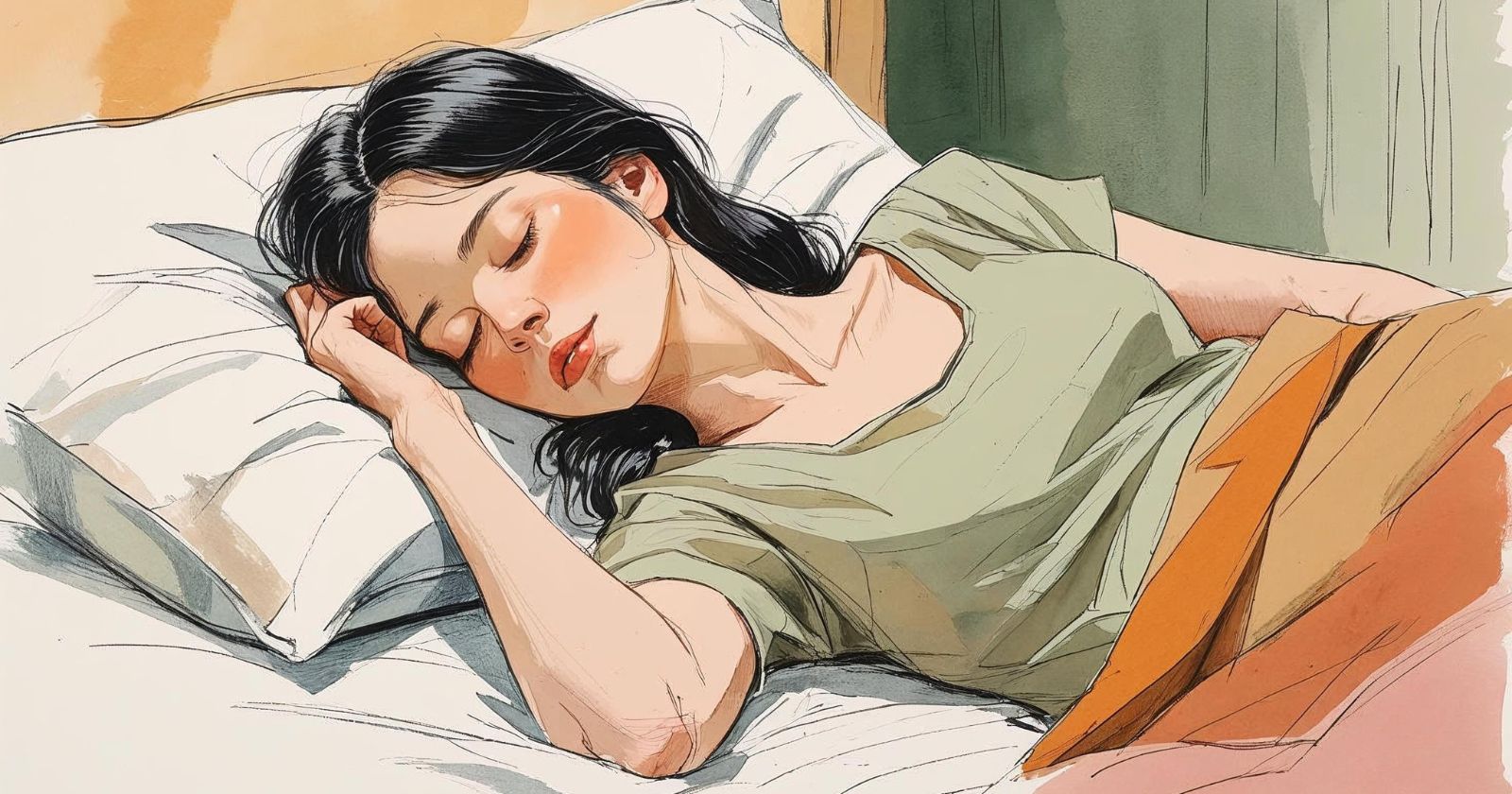 donna dorme nel letto