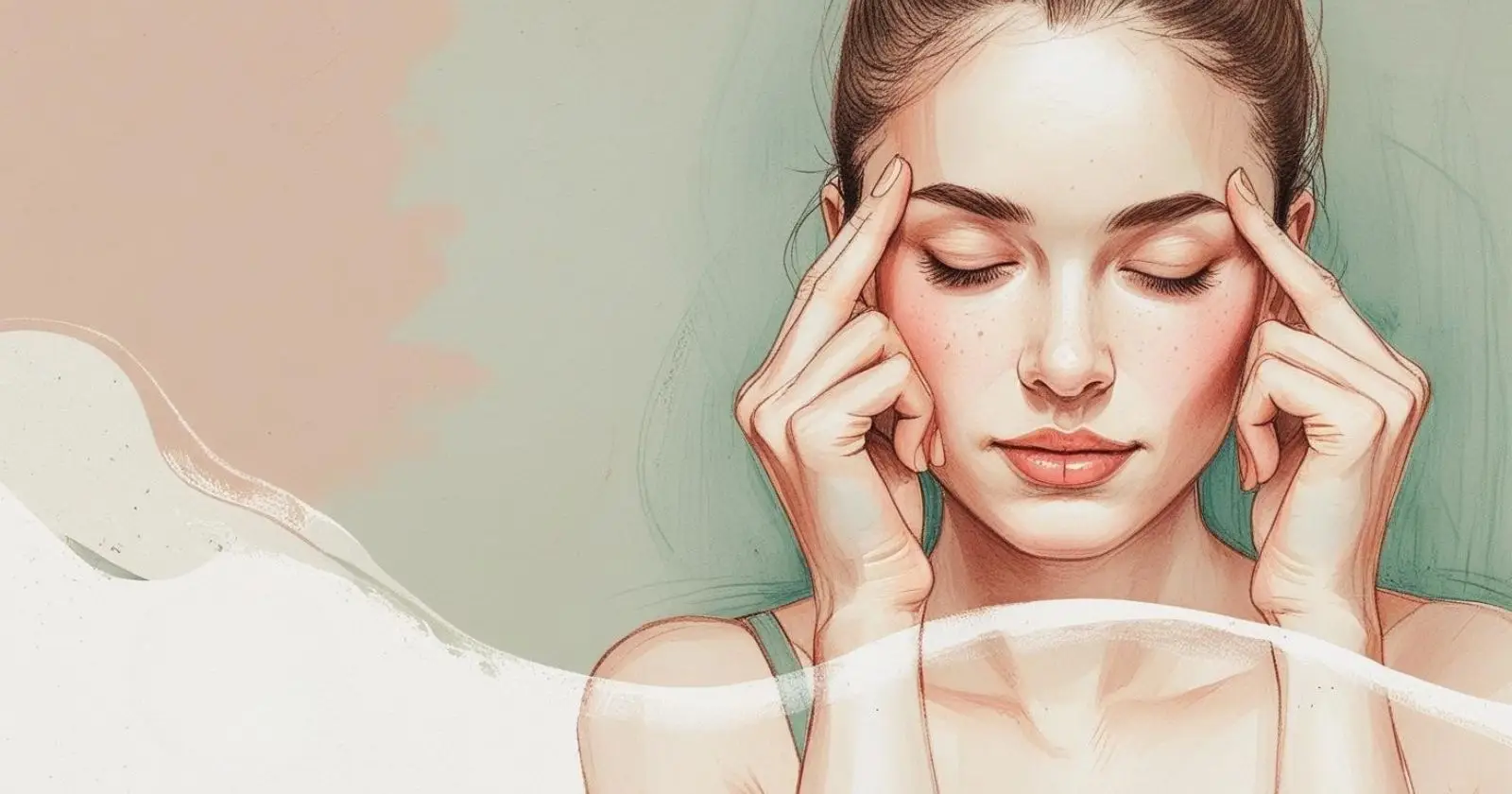 donna si massaggia le tempie