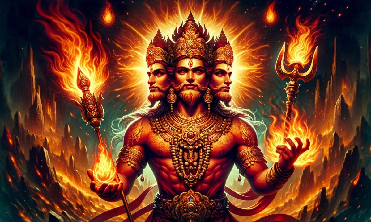 rappresentazione pittorica del dio agni