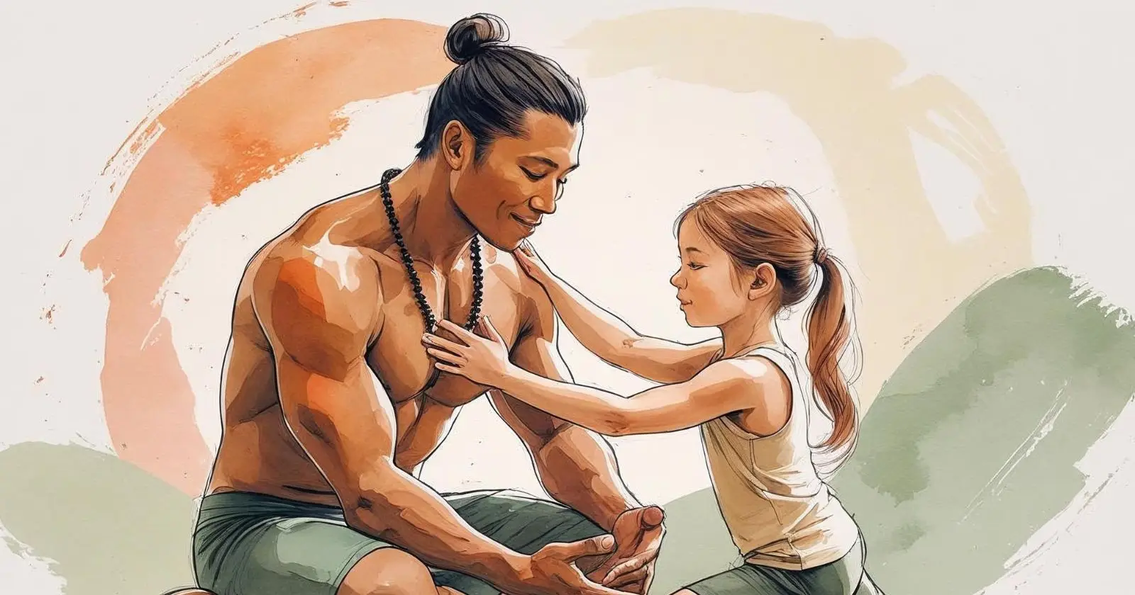 insegnante yoga aiuta bambina