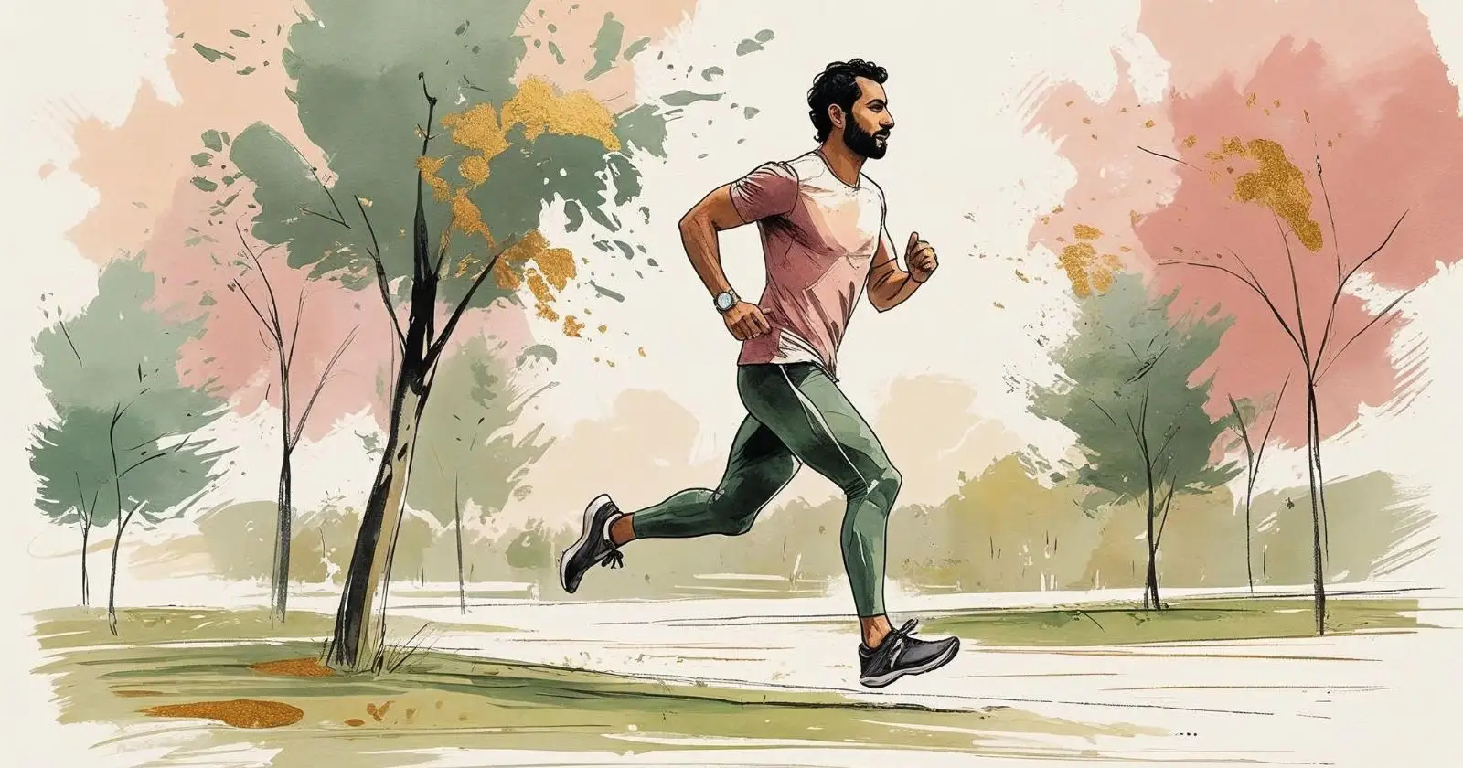 uomo corre in un parco