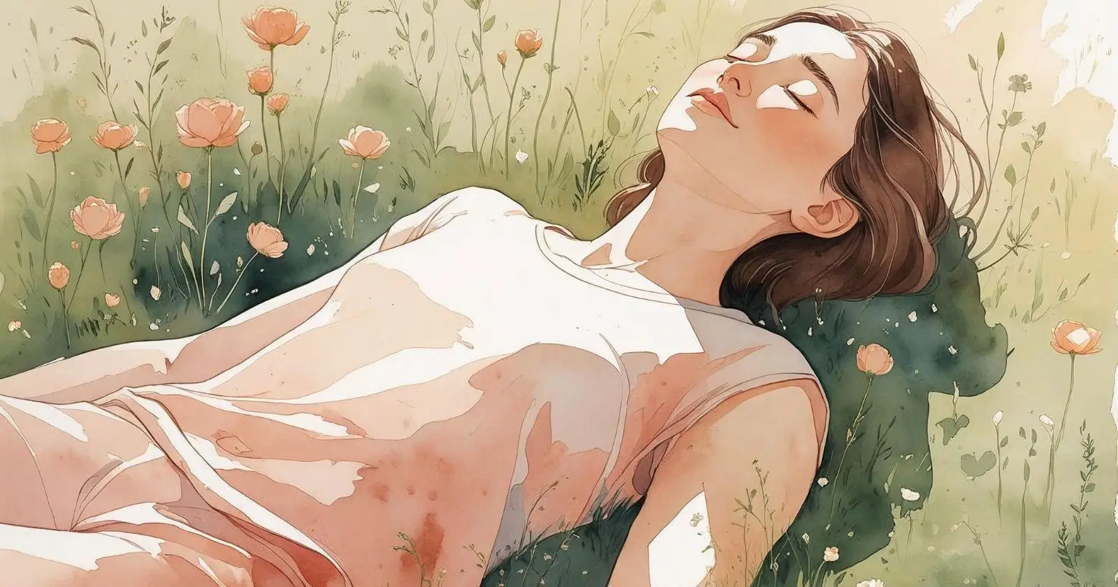 donna medita nella natura