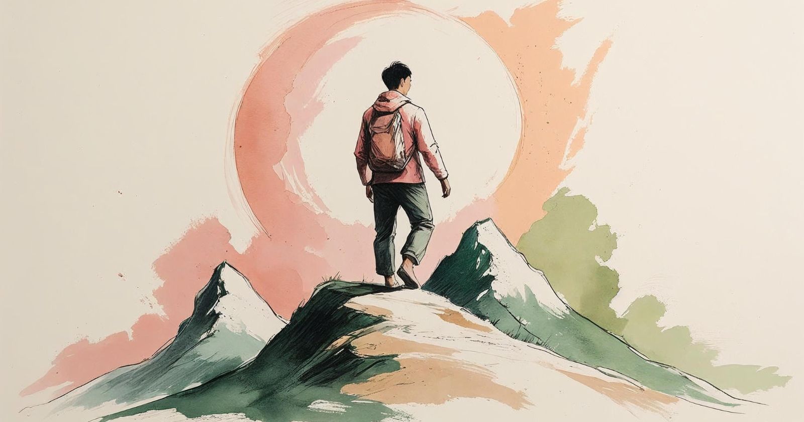 uomo scala una montagna, rappresentando il concetto di kaizen