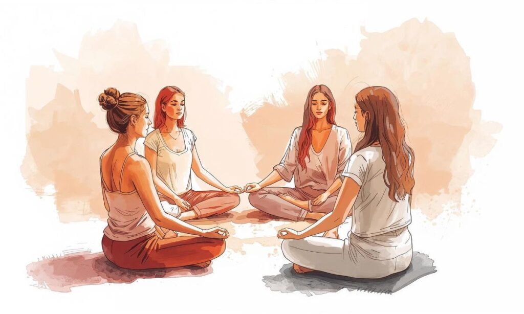 gruppo di donne in meditazione