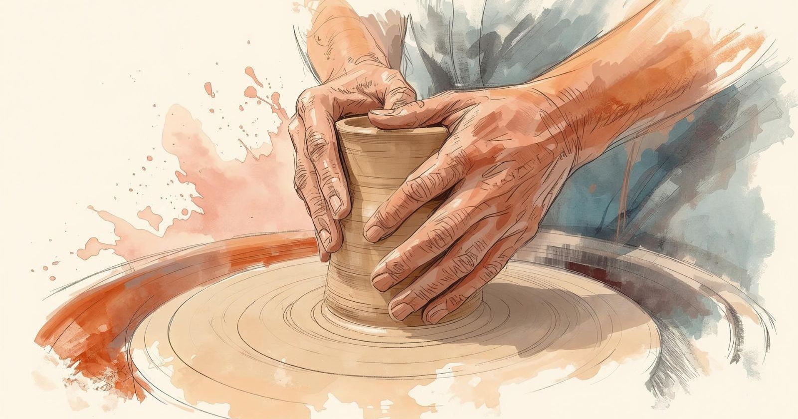 mano che lavora la creta, rappresenta il concetto di samskara